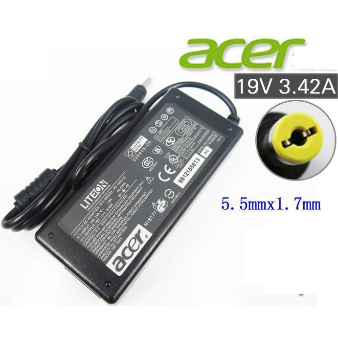 ACER 19v 3.42A 1.7mm Yellow Pin