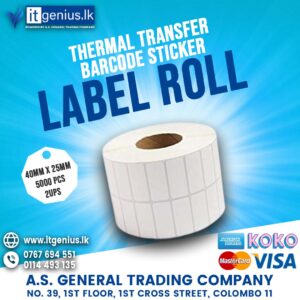 THERMAL TRANSFER STICKER ROLL 40MM× 25MM - Image 2